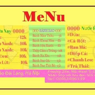 Thực đơn- Ăn vặt Sữa Xay Nguyên Chất - Pháo Đài Láng
