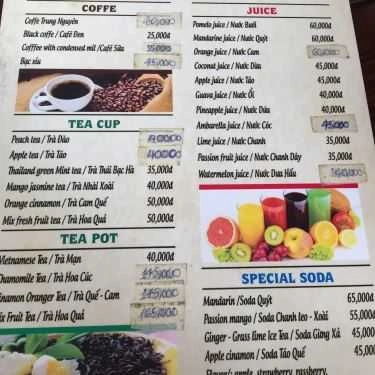 Thực đơn- Summit Coffee & Lounge