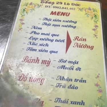 Thực đơn- Bống - Ăn Vặt Các Loại