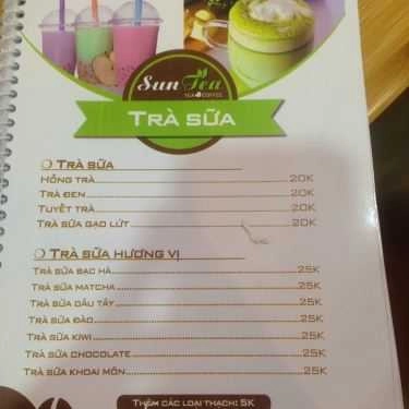 Thực đơn- Sun Tea - Coffee & Tea