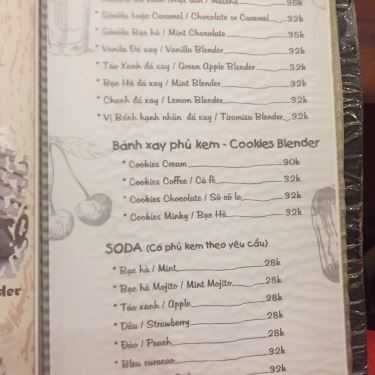 Thực đơn- Super Coffee