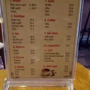Thực đơn- Supremacy Coffee