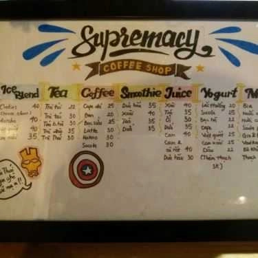 Thực đơn- Supremacy Coffee