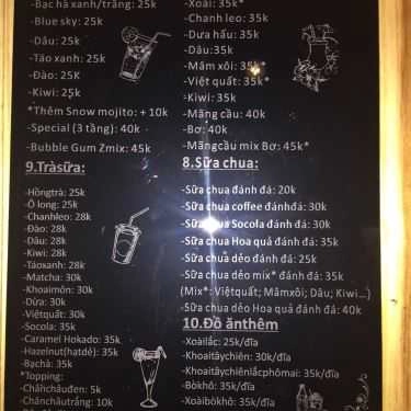 Thực đơn- Z Coffee - Dương Khuê