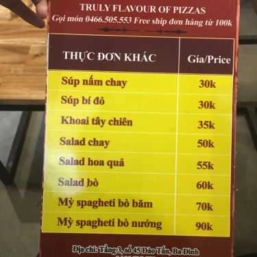 Thực đơn- Nhà Hàng T-Pizza