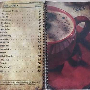 Thực đơn- Tadibar Cafe & Lounge - Chelsea Park