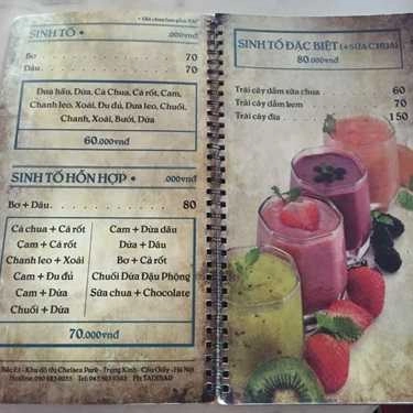 Thực đơn- Tadibar Cafe & Lounge - Chelsea Park