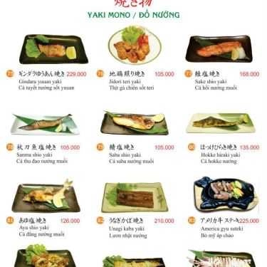 Thực đơn- Nhà Hàng Takumi Restaurant - Ẩm Thực Nhật Bản