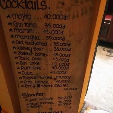 Thực đơn- Tâm Râu - Coffee & Cocktail