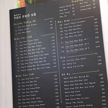 Thực đơn- Cafe Tào Phớ Nè - Thái Thịnh