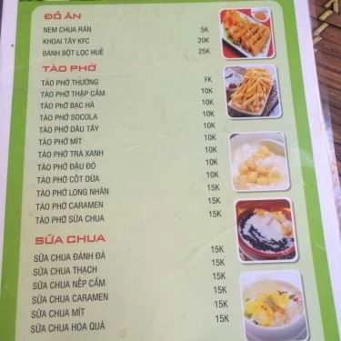 Thực đơn- Cây Khế - Tào Phớ & Đồ Ăn Vặt