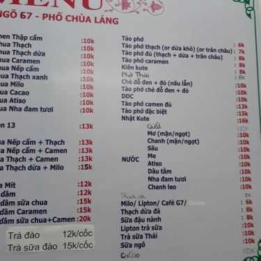 Tổng hợp- Ăn vặt Tào Phớ - Ngõ 67 Chùa Láng