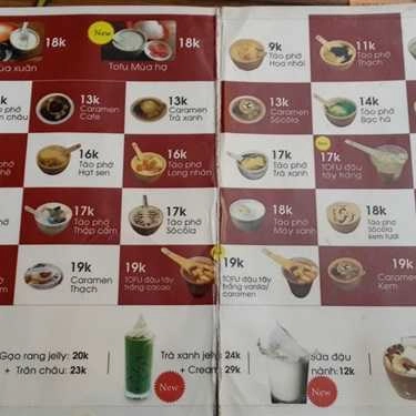 Thực đơn- Ăn vặt Tào Phớ ToFu - Nguyễn Du