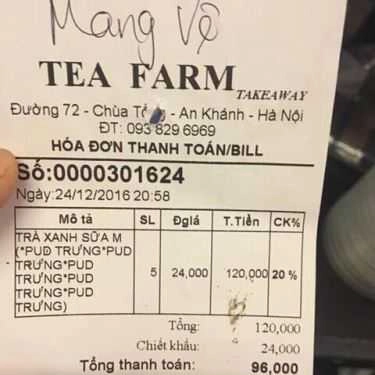 Tổng hợp- Cafe Tea Farm - Food & Drink