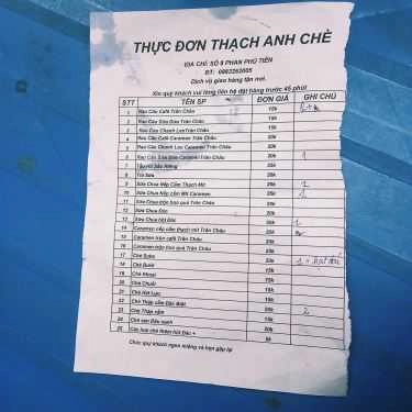 Thực đơn- Ăn vặt Thạch Anh - Chè & Caramen