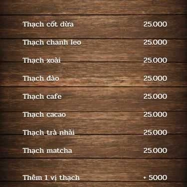 Thực đơn- Cafe Thạch Chè 102 - Thạch Caramen & Sữa Chua