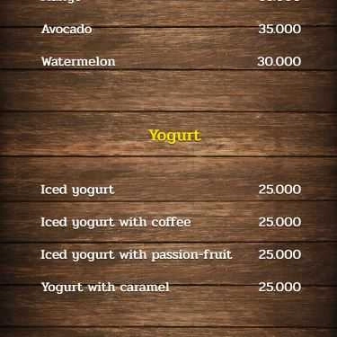 Thực đơn- Cafe Thạch Chè 102 - Thạch Caramen & Sữa Chua