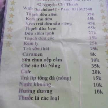 Thực đơn- Cafe Thạch Dừa Xiêm & Kem Trái Dừa
