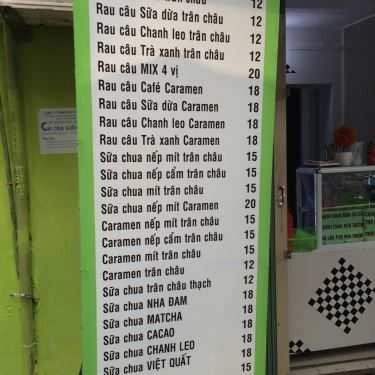 Thực đơn- Ăn vặt Thạch Xanh Quán - Thạch Rau Câu & Caramen