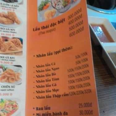 Thực đơn- Nhà Hàng Thái Bbq Buffet - Món Nướng & Lẩu Thái Lan