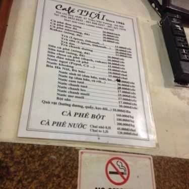 Thực đơn- Thái Cafe - Triệu Việt Vương
