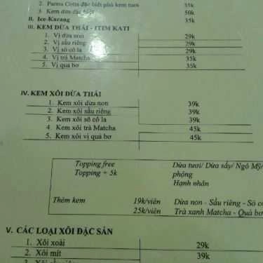 Thực đơn- Cafe Thai Siam - Nguyễn Trãi