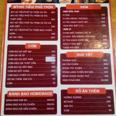Thực đơn- Cafe Thai Siam - Nguyễn Trãi