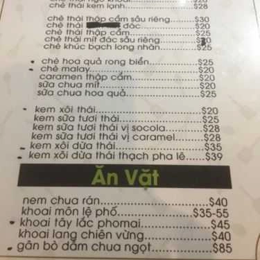 Thực đơn- Cafe Thai Taste - Đại Học Hà Nội