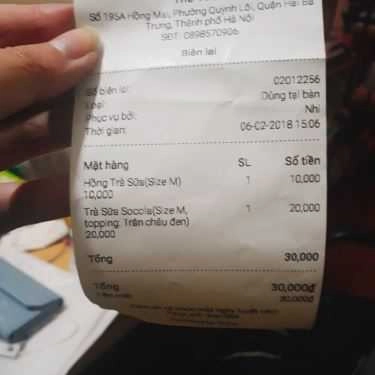 Thực đơn- Cafe The 1989 - Vietnam Milktea