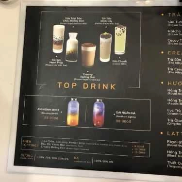 Thực đơn- Cafe The Alley - Trà Sữa Đài Loan - Lê Đại Hành