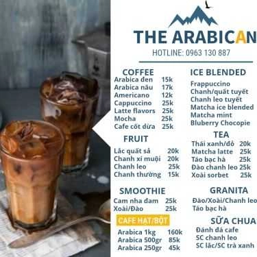 Thực đơn- The Arabican Coffee