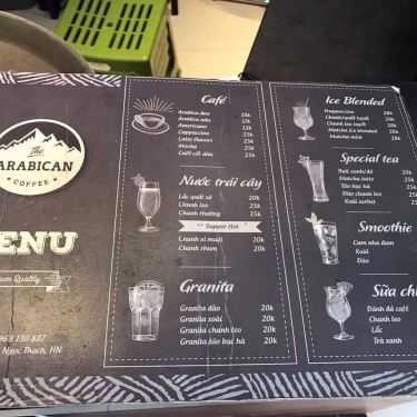 Thực đơn- The Arabican Coffee