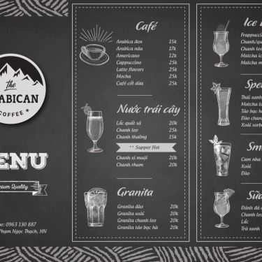Thực đơn- The Arabican Coffee