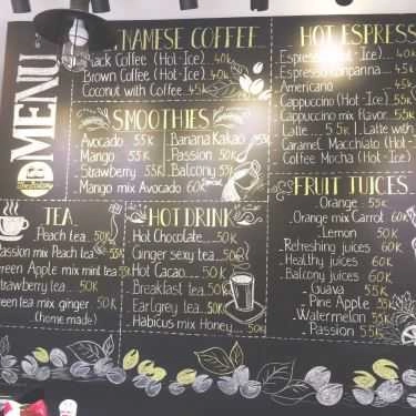 Thực đơn- The Balcony Bakery and Coffee Shop