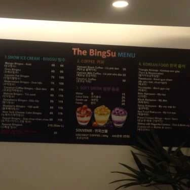 Thực đơn- Cafe The Bingsu
