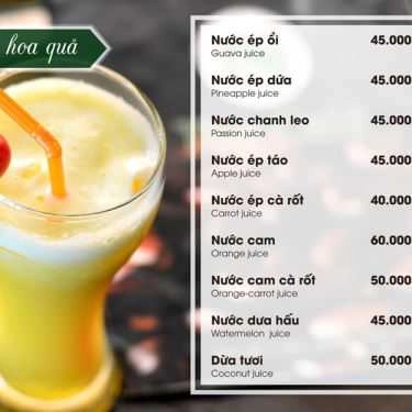 Thực đơn- The Cafe - Lạc Long Quân