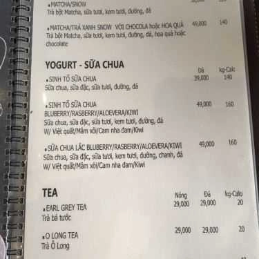 Thực đơn- The Cafein
