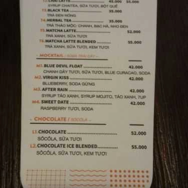 Thực đơn- The Coffee House - Rice City Linh Đàm