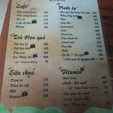 Thực đơn- The Cup - Coffee & Fresh Fruit