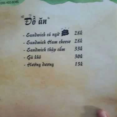 Thực đơn- The Cup - Coffee & Fresh Fruit