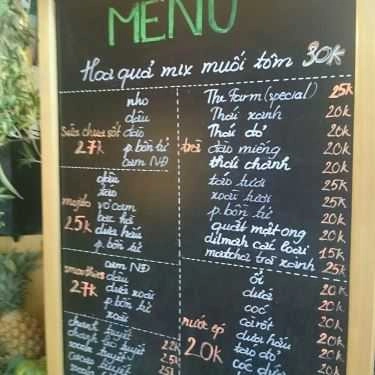 Thực đơn- Cafe The Farm - Tea, Smoothies & Juices