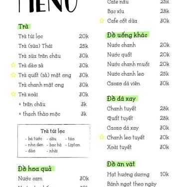 Thực đơn- The May Tea - Trà, Cafe & Bánh Ngọt