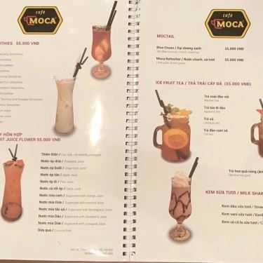 Thực đơn- The Moca Cafe