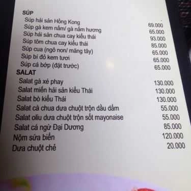 Thực đơn- Nhà Hàng Queenland Restaurant - Hồ Gươm Plaza