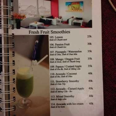 Thực đơn- The0 Cafe - Chùa Láng