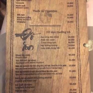 Thực đơn- Cafe Thiền Việt Trà