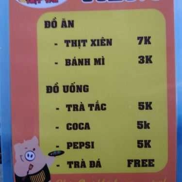 Thực đơn- Ăn vặt Thịt Tắc - Thịt Xiên Nướng & Trà Tắc