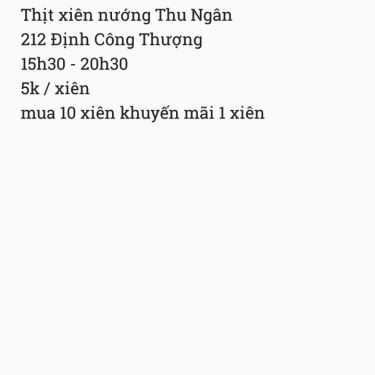 Tổng hợp- Ăn vặt Thịt Xiên Nướng Thu Ngân - Định Công Thượng