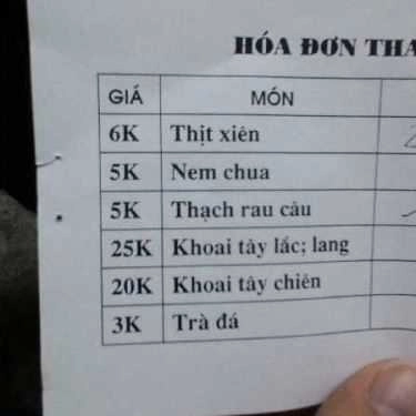 Thực đơn- Ăn vặt Thịt Xiên Rau Câu Phương Mai