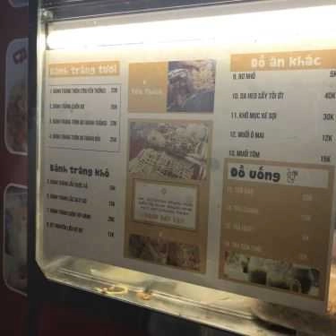 Thực đơn- Ăn vặt Thu Hương - Bánh Tráng Sài Gòn - Ô Chợ Dừa
